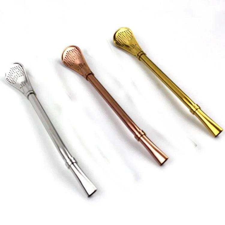 304 Stainless Steel Residue Filter Straws Spoon EX-STOCK Canada