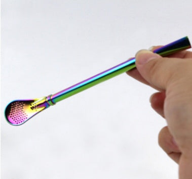 Pailles à filtre à résidus en acier inoxydable 304 avec cuillèreEX-STOCK Canada