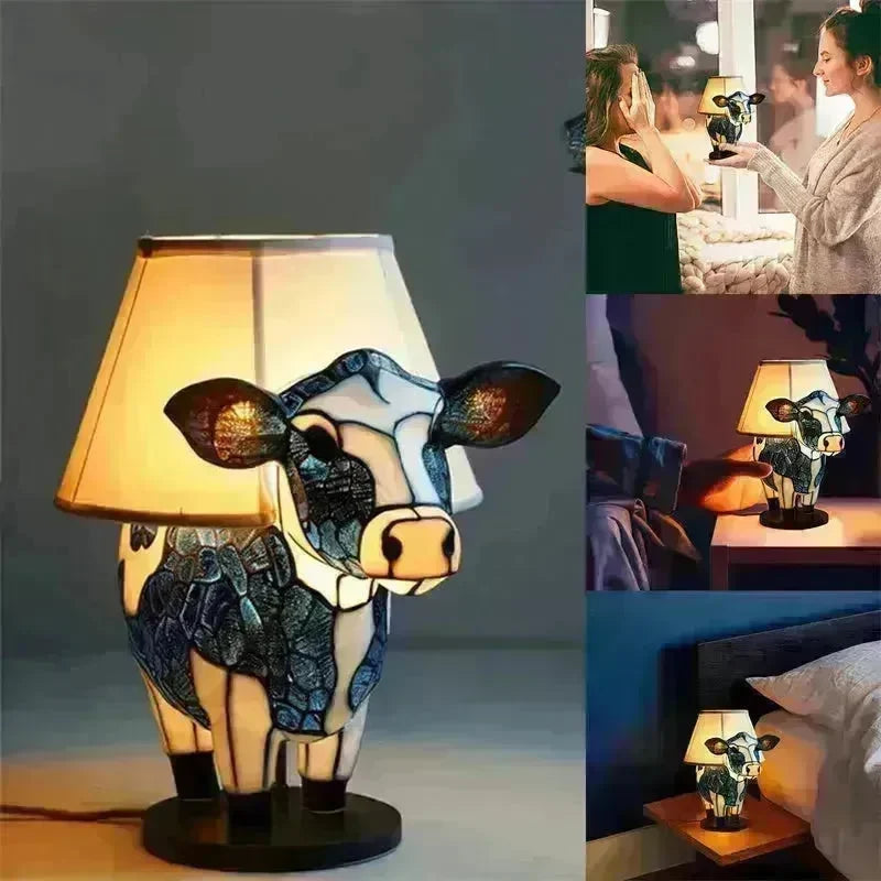 Beautiful Cow Table Lamp Bedside Table Lamp With USB Bedside Lamp For Living Room Bedroom Dormitory Bra Ornament - EX-STOCK CANADA