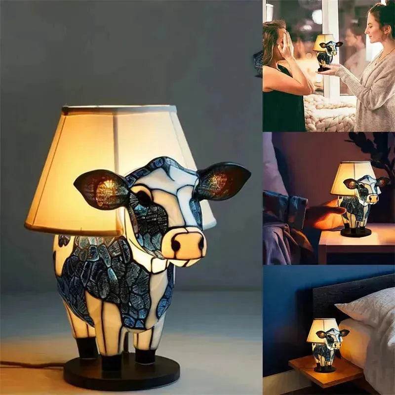 Beautiful Cow Table Lamp Bedside Table Lamp With USB Bedside Lamp For Living Room Bedroom Dormitory Bra Ornament - EX-STOCK Canada