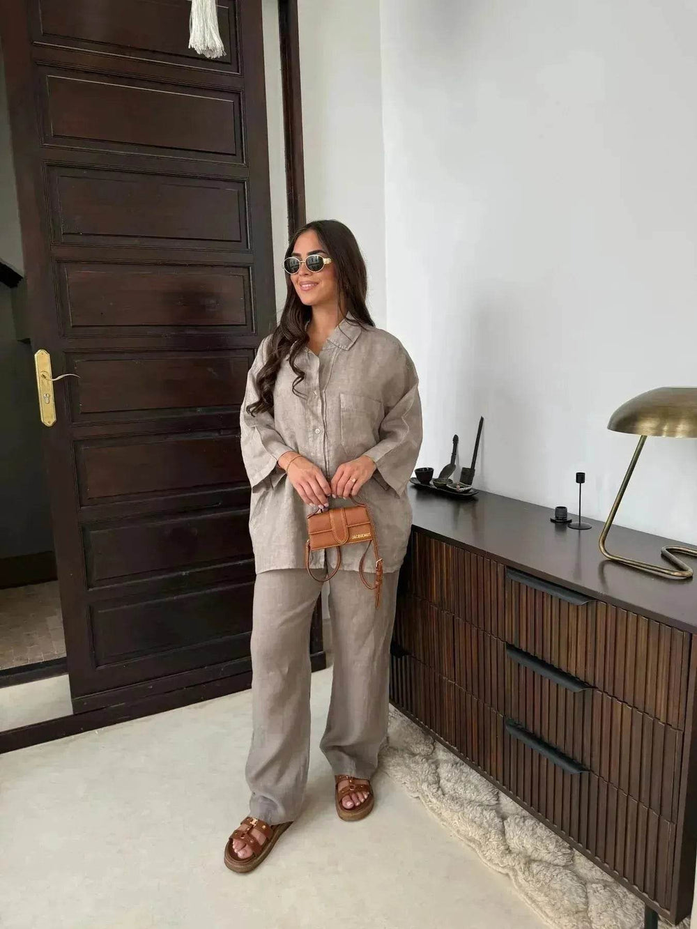 Casual Women Wide Leg Pants Long Sleeves Shirt Sets Ladies Loose High Street 2 Piece Outfits Pant co ords for Women Trouser co ords for Women - EX-STOCK Canada