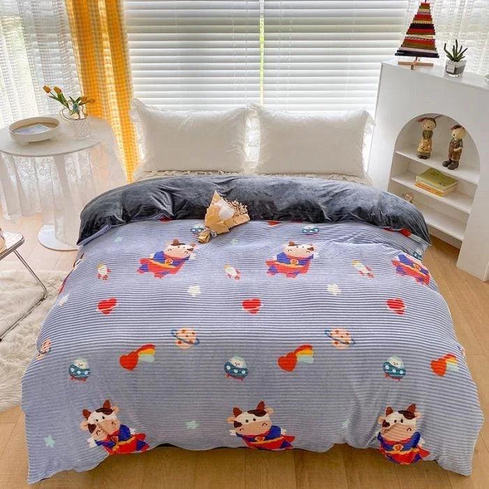 Housse de couette en polaire corail chaude réversibleEX-STOCK Canada