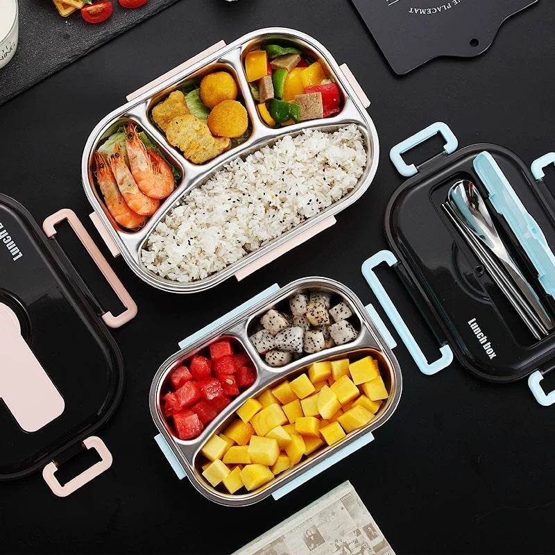 Stainless Steel Insulated Kids Bento Lunch Box with Cutlery - EX-STOCK Canada