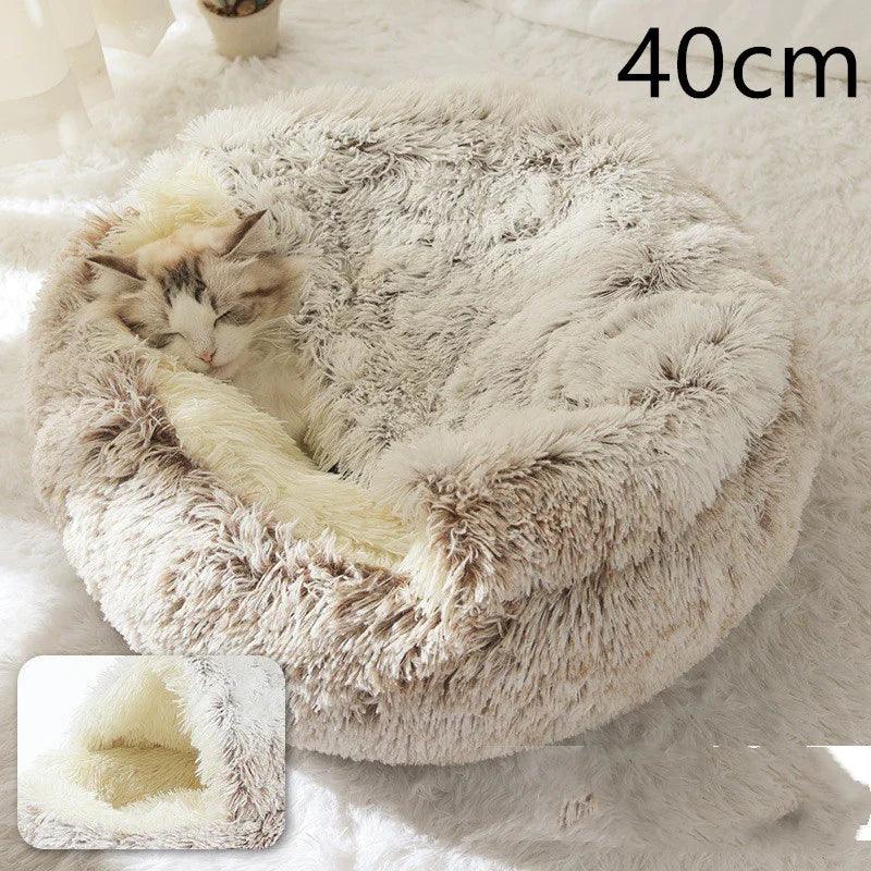 2 In 1 Dog And Cat Bed Pet Winter Bed Round Plush Warm Bed House Soft Long Plush Pets Bed Pet Products EX-STOCK Canada