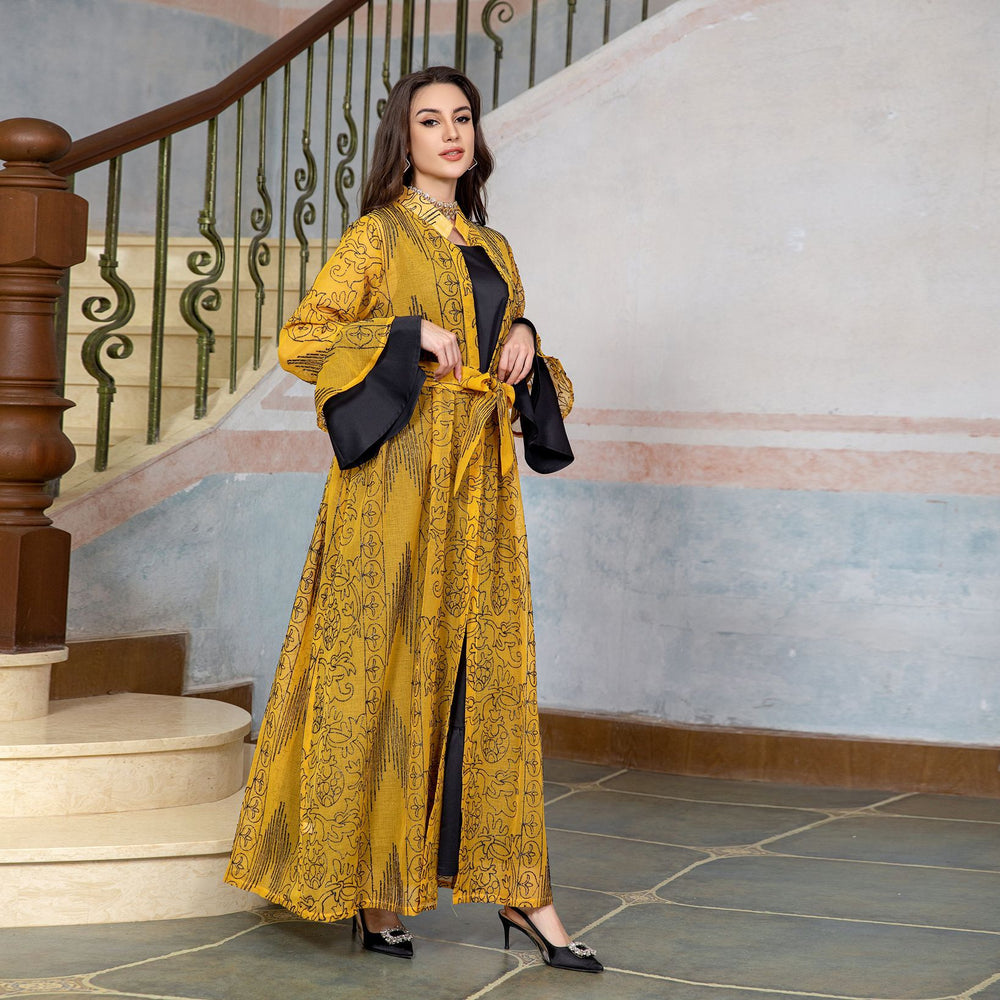 Middle East Muslim Evening Ruffle Sleeve Two-piece Suit Dress - EX-STOCK Canada