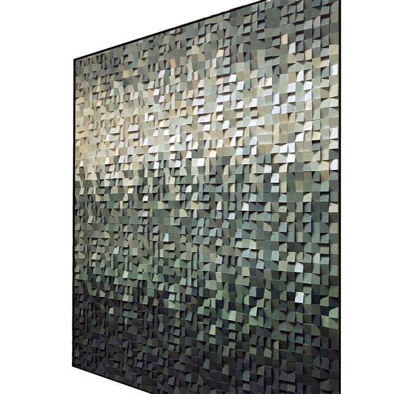 Peinture en bois tridimensionnelle Art mural mosaïque fait à la main