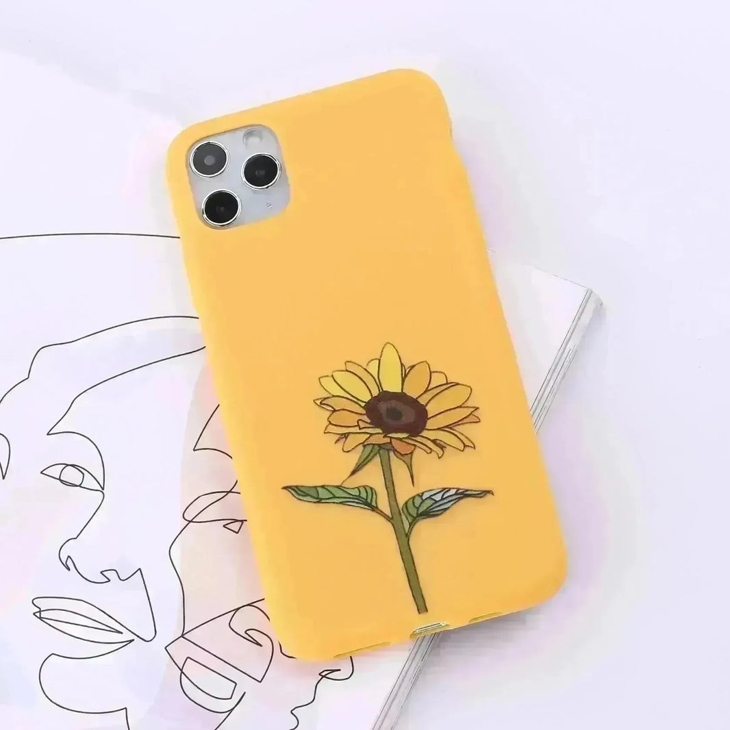 Floral Printed Liquid Silicone mobile phone case Unisex - EX-STOCK CANADA