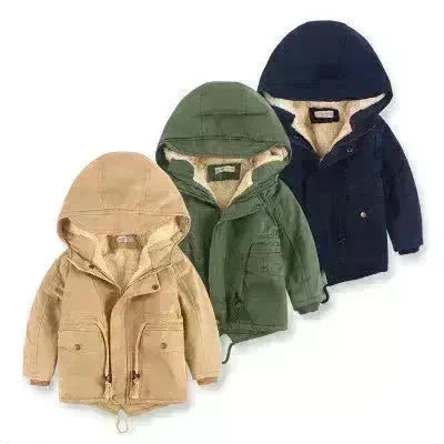 Children Cashmere Hoodie Windproof Winter jacket kids - EX-STOCK CANADA