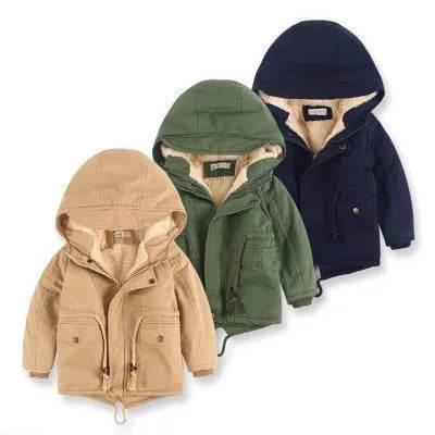 Children Cashmere Hoodie Windproof Winter jacket kids - EX-STOCK Canada
