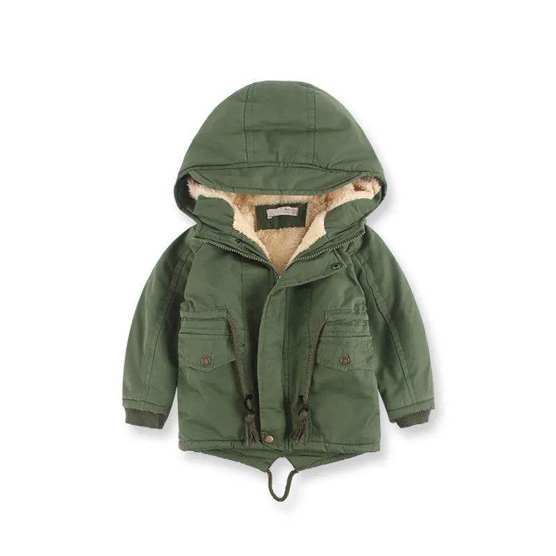 Children Cashmere Hoodie Windproof Winter jacket kids - EX-STOCK Canada