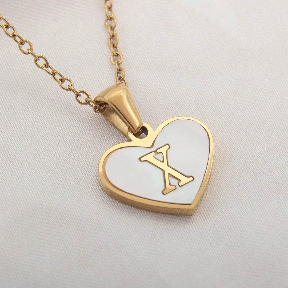 26 Letter Heart-shaped Necklace White Shell Love Clavicle Chain Fashion Personalized Necklace For Women Jewelry Valentine's Day - EX-STOCK Canada