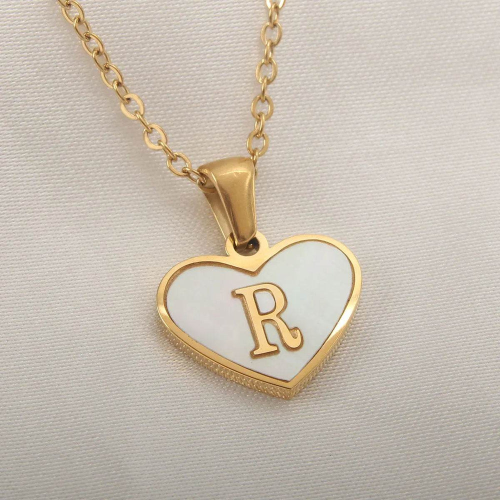 26 Letter Heart-shaped Necklace White Shell Love Clavicle Chain Fashion Personalized Necklace For Women Jewelry Valentine's Day - EX-STOCK Canada