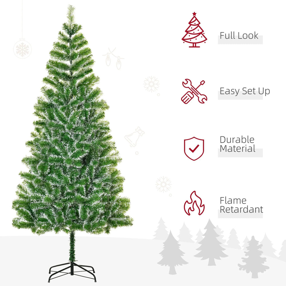 7FT Christmas Tree Artificial Classic Tree Holiday Indoor Decoration, With Mental Support 968 Tips, Green EX-STOCK Canada