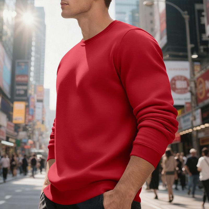 Pull à col rond doublé en polaire pour homme, haut décontracté ampleEX-STOCK Canada