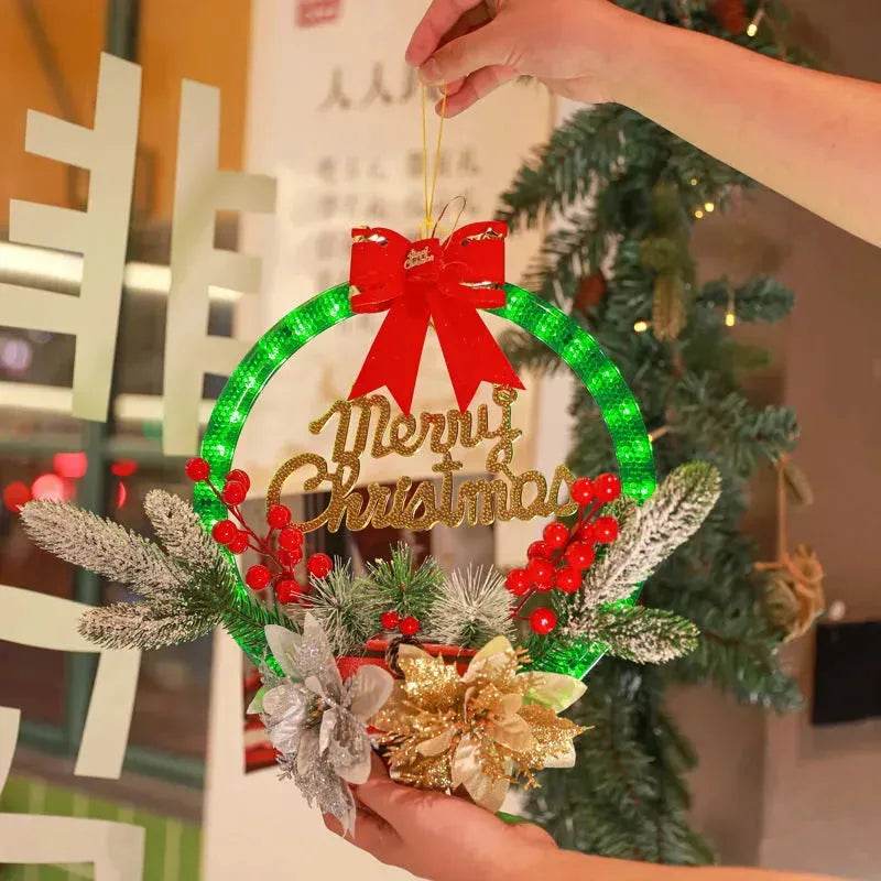 Christmas Luminous LED Light Garland Door Hanging wreaths Decorations - EX-STOCK Canada