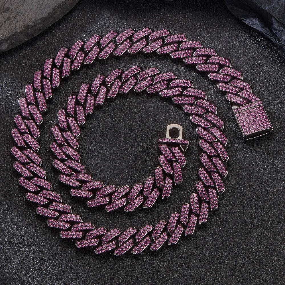 Box Buckle 14mm Bar Cuban Link Chain Bracelet and Necklace 2pcs - EX-STOCK Canada