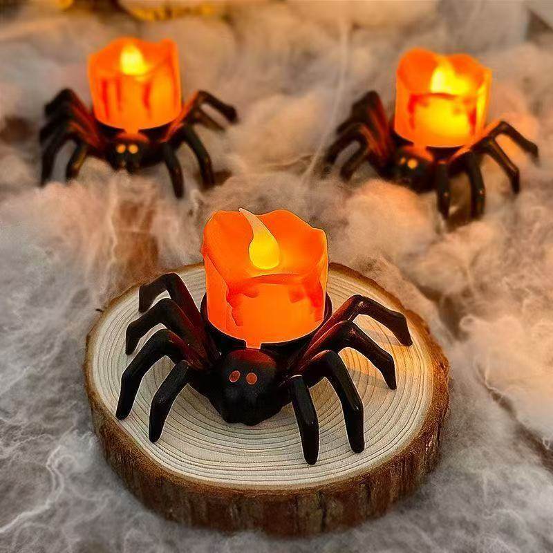 Halloween Pumpkin Spider Candle Light Decoration Props - EX-STOCK Canada