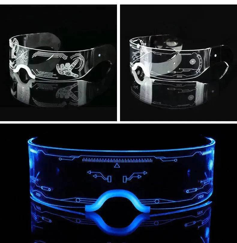 Trendy Unisex 3D Luminous LED Light up Glasses for cosplay Rave Festivals Bars Clubs Parties Futuristic Light up Eyeglass - EX-STOCK Canada