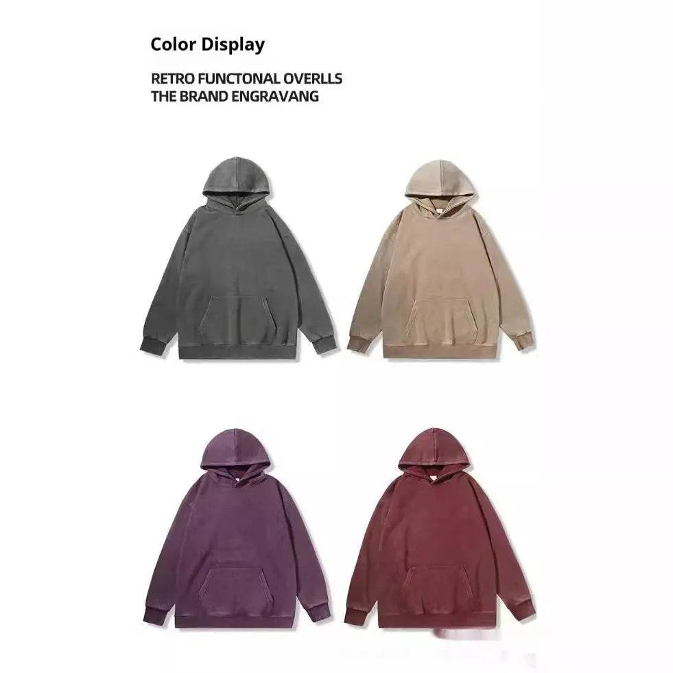 Unisex Teen Waxed Washed Distressed Hoodie Sweatshirt Pullover top - EX-STOCK Canada