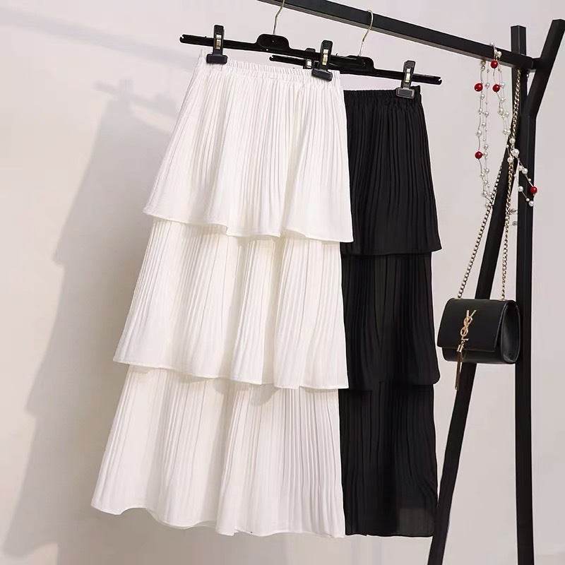 Women's Spring And Summer Chiffon layered Midi maxi Skirt - EX-STOCK Canada