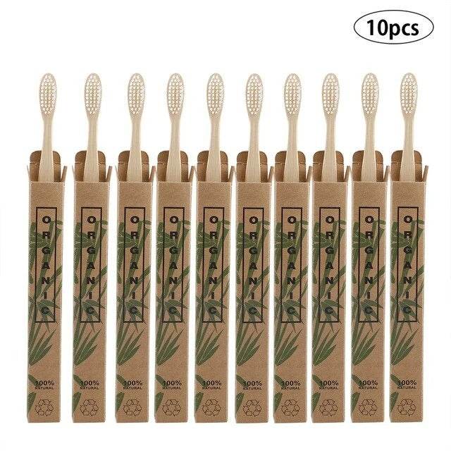 10pcs Bamboo toothbrushes - EX-STOCK Canada