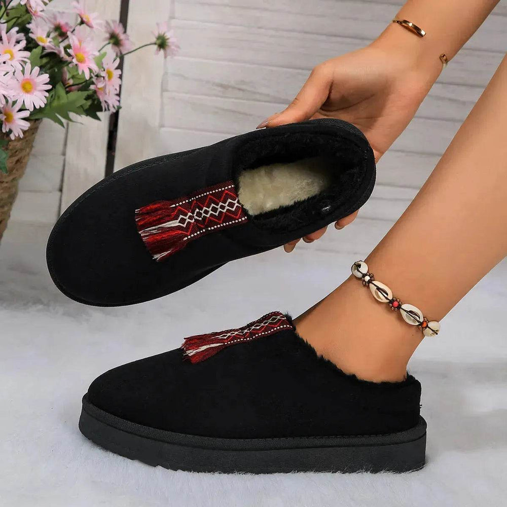Winter Plush Home Slippers Fashion Round Toe Flat Suede Garden Shoes Indoor Warm Floor Bedroom Slipper For Women - EX-STOCK Canada