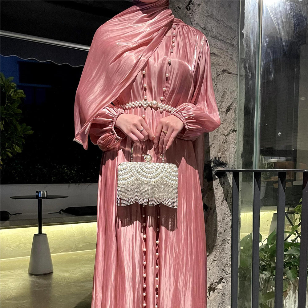 Muslim Clothing Streamer Yarn Three-piece Set Dress - EX-STOCK Canada