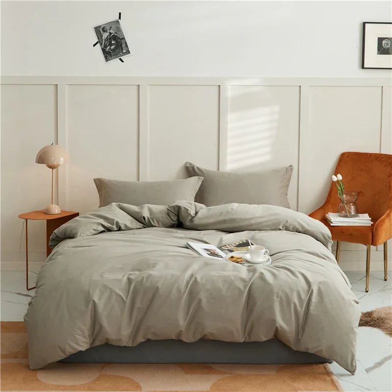 100 Cotton Sanding Duvet Cover Autumn And Winter Thickening Solid Color EX-STOCK Canada