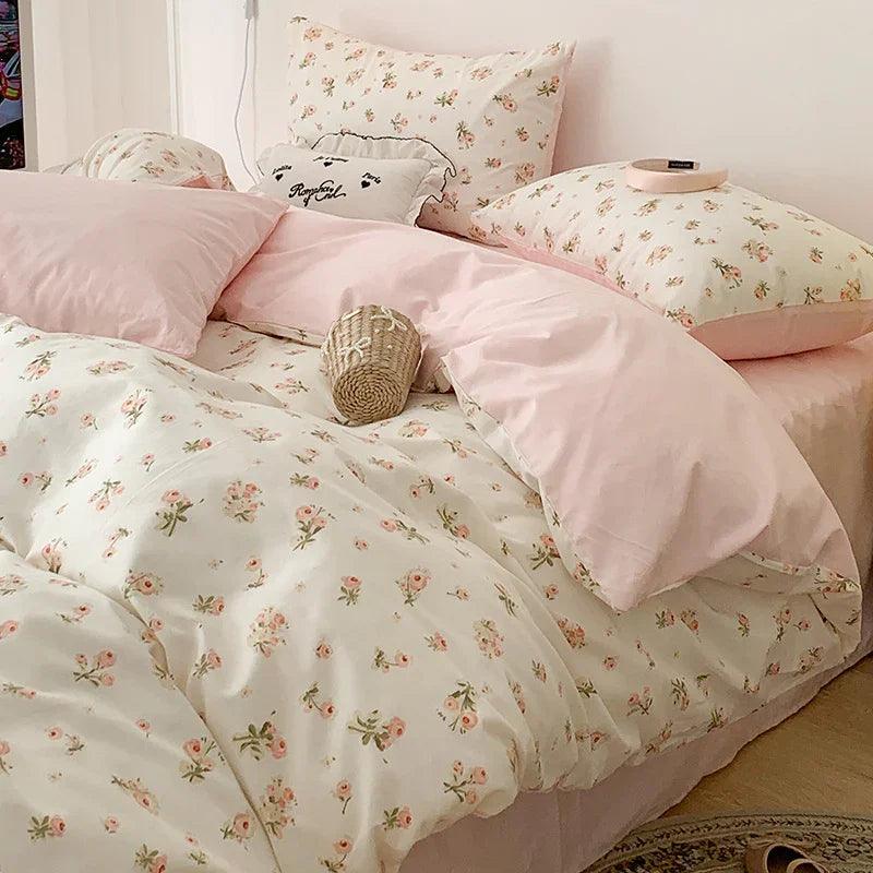 Four-piece Bed Set Pure Cotton Student Dormitory Duvet Cover Sheets EX-STOCK Canada