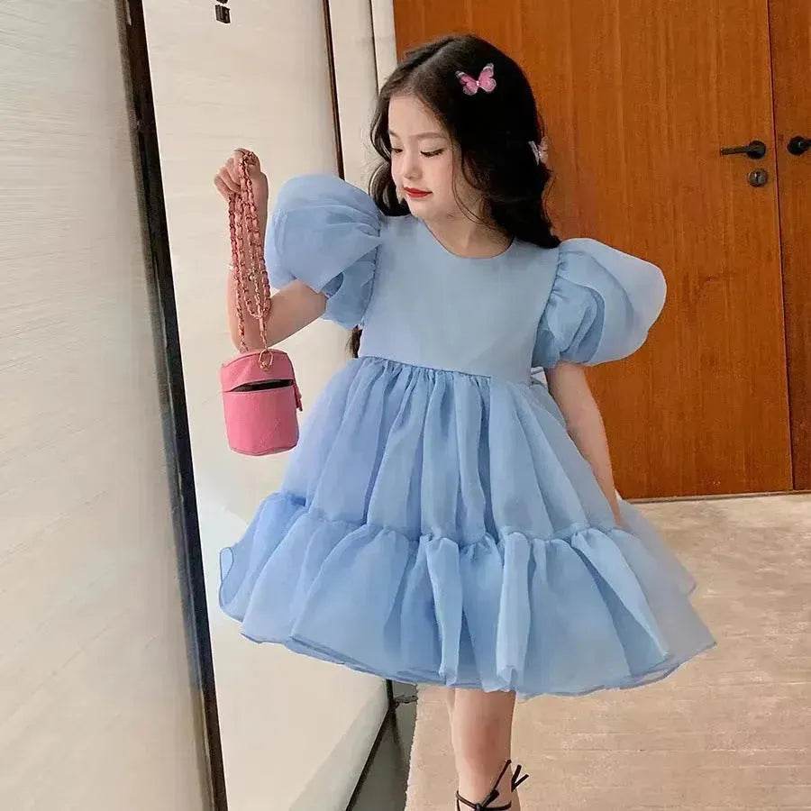 Girls Princess Mesh Puff Sleeve Dress Princess gown for kids - EX-STOCK Canada