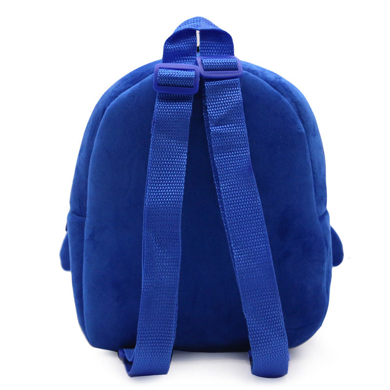 Blue backpack with straps on a white background