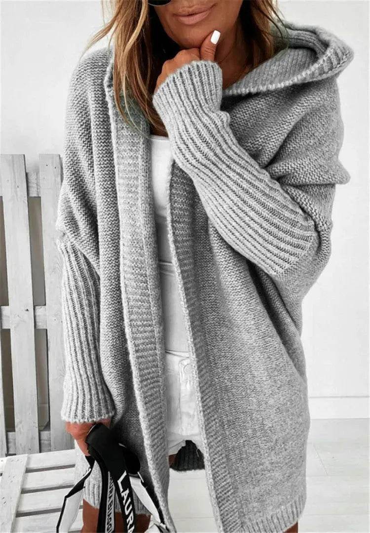 Oversized Head cover Knitted Long Kimono Cashmere Cardigan for Women - EX-STOCK Canada