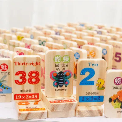 Wooden blocks math animal toys - EX-STOCK CANADA