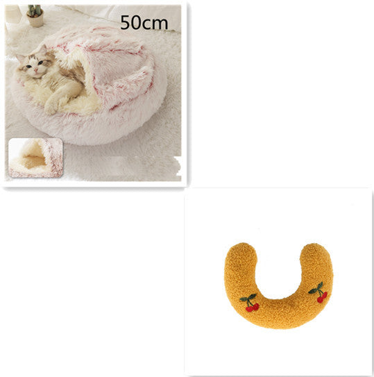 2 In 1 Dog And Cat Bed Pet Winter Bed Round Plush Warm Bed House Soft Long Plush Pets Bed Pet Products EX-STOCK Canada