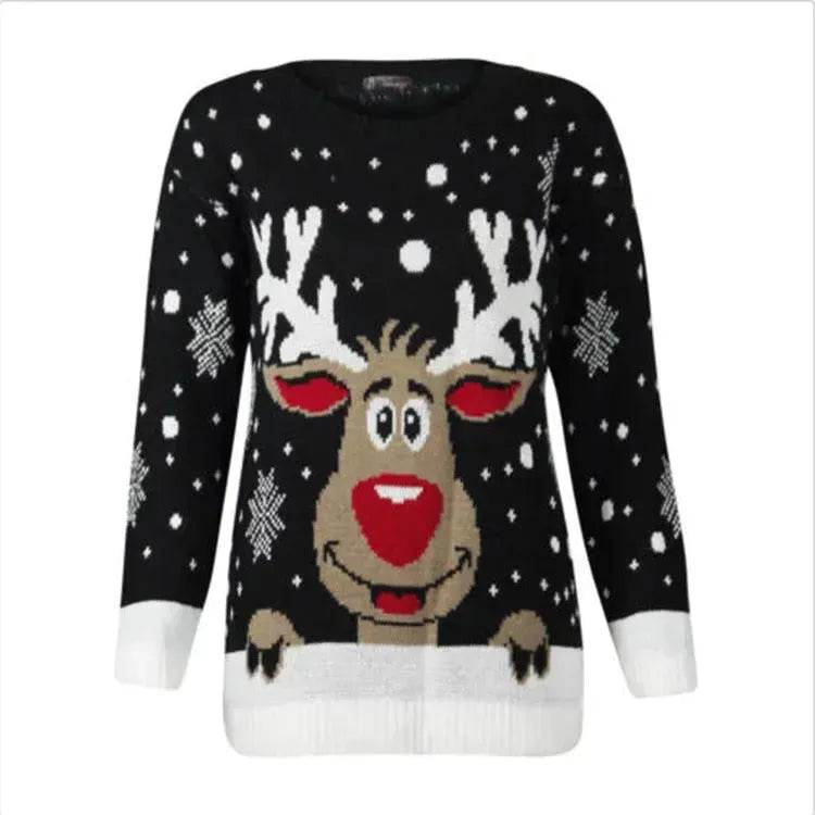 Christmas fawn deer jacquard Cashmere sweater - EX-STOCK Canada