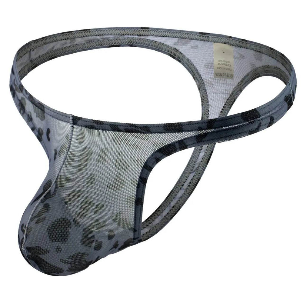 Men's Underwear Leopard Mesh T-back Low Waist thong Briefs - EX-STOCK Canada