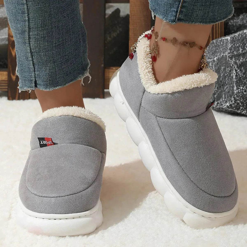 Winter Plush Cotton Shoes Women Men Warm Suede House Shoes For Parents Solid Color Thick-soled Garden Shoes Outdoor - EX-STOCK Canada