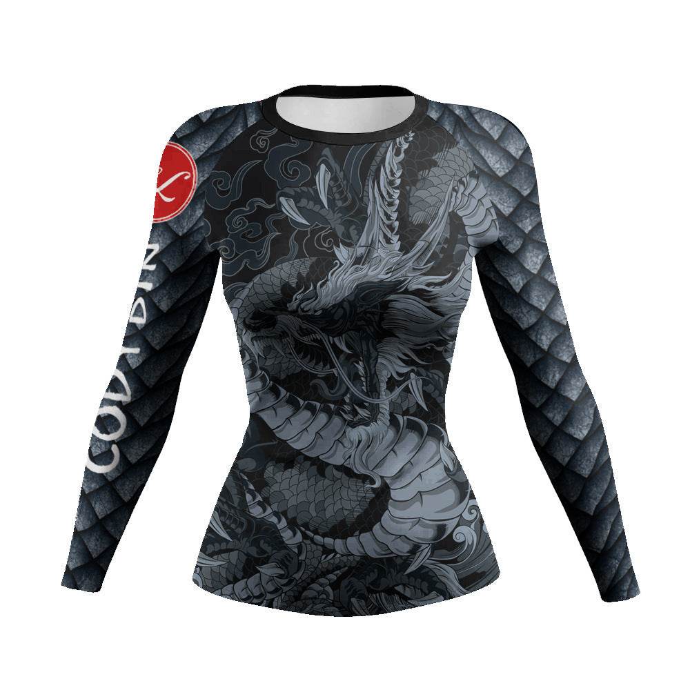 Printed Slim Fit Long Sleeve Workout Tops for Women - EX-STOCK Canada