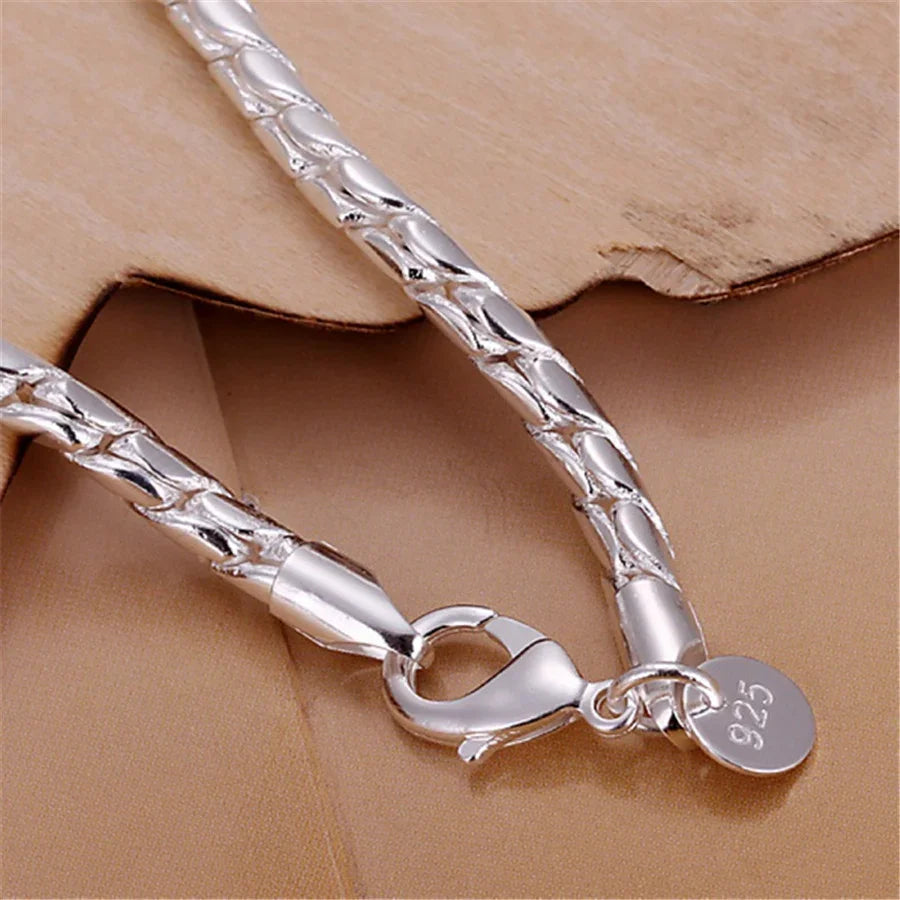 925 Silver Plated Fashion Solid Round Snake Bracelet EX-STOCK Canada