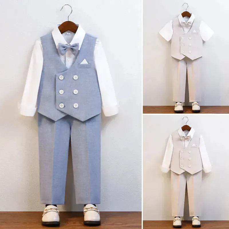 Children's Suit Vest Suit Gentleman Best Man suit 3 piece set outfit - EX-STOCK Canada