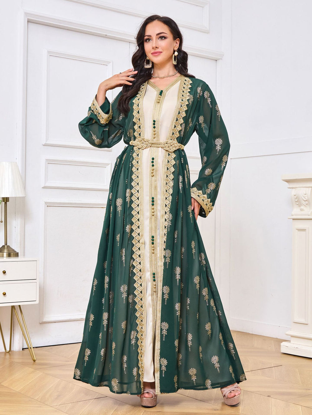 سترة صديرية مطرزة للنساء مع صدرية، طقم من قطعتين EX-STOCK Canada