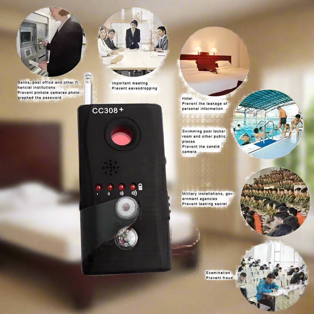 1 PCS Détecteur de signal sans fil à gamme complète Anti-Caméra Espion WIFI GSM RF Appareil de localisation CC308+ Œilleton caché dans l'hôtel EX-STOCK