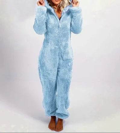 Women Polar Bear Winter hooded pajamas Jumpsuit Lounge wear Sleep wear - EX-STOCK Canada