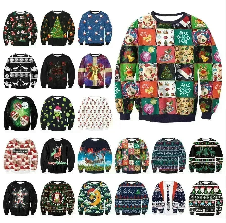 UGLY CHRISTMAS SWEATER Vacation Santa Elf Funny Womens Men Sweaters Tops Autumn Winter Clothing - EX-STOCK CANADA