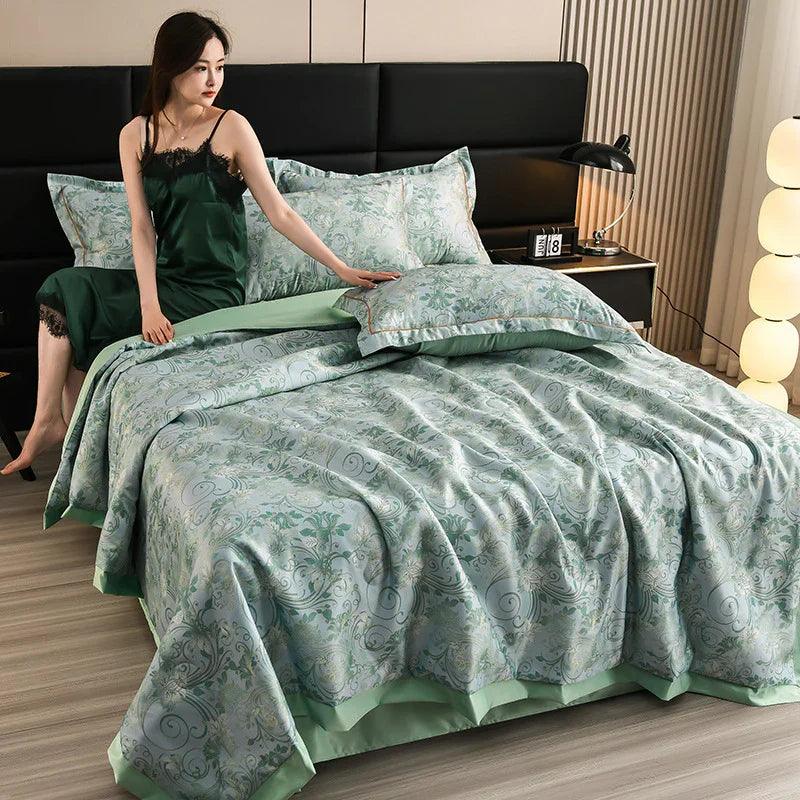 Printed Washed Tencel Summer Cooling Duvet Four-piece Set EX-STOCK Canada