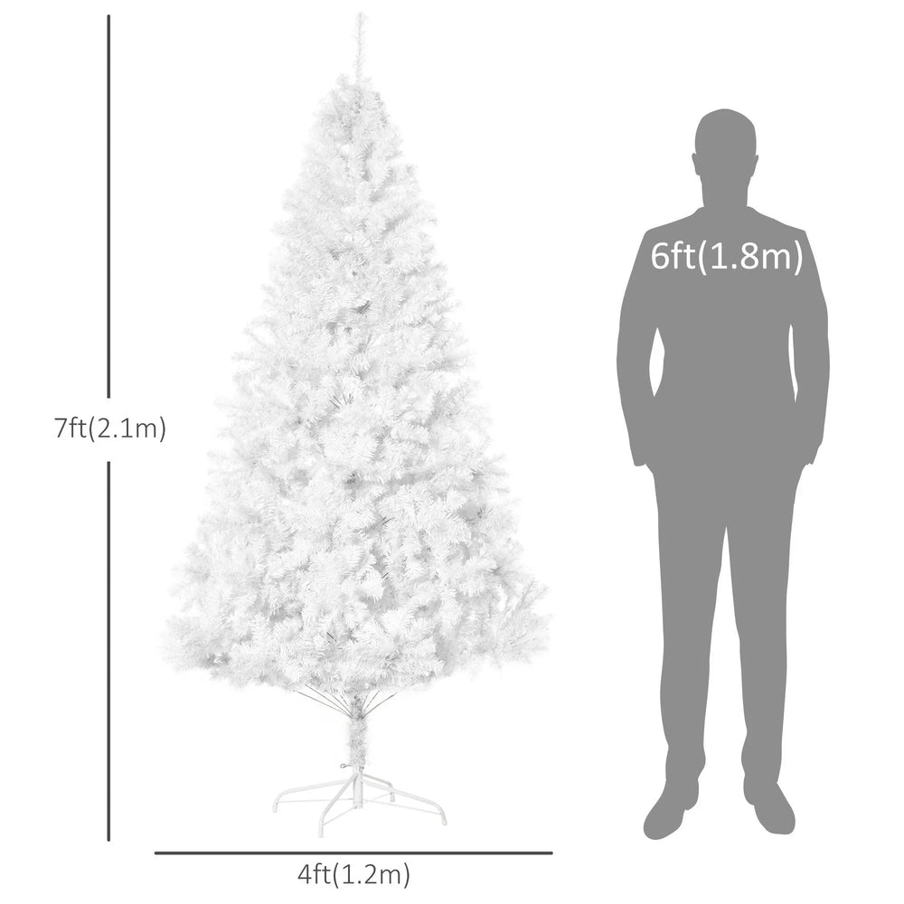 7ft White Christmas Tree Artificial Christmas Tree With 1230 Branch Tips And Metal Stand EX-STOCK Canada