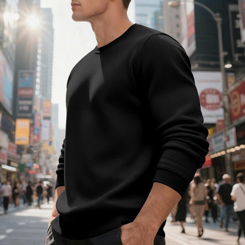 Pull à col rond doublé en polaire pour homme, haut décontracté ampleEX-STOCK Canada