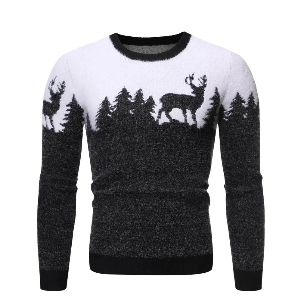 Christmas deer Knit Cashmere sweater for men - EX-STOCK Canada