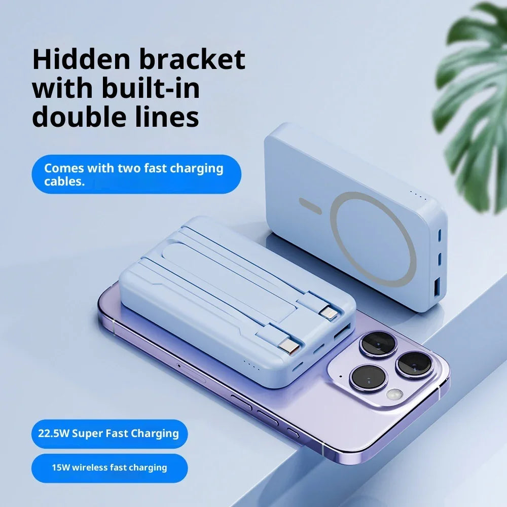 Magnetic Power Bank Mobile Power Supply Wireless Charger With Cable EX-STOCK Canada