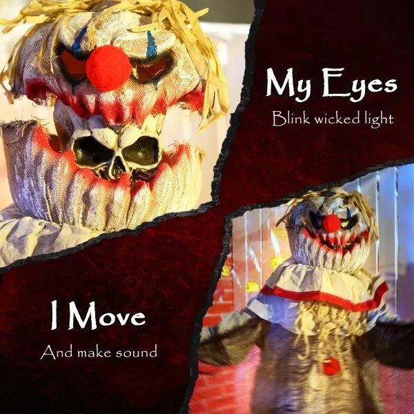 68 Life Size Halloween Animated Pumpkin Clown With Glowing LED Eyes, Battery Operated, Indoor Party Props EX-STOCK Canada